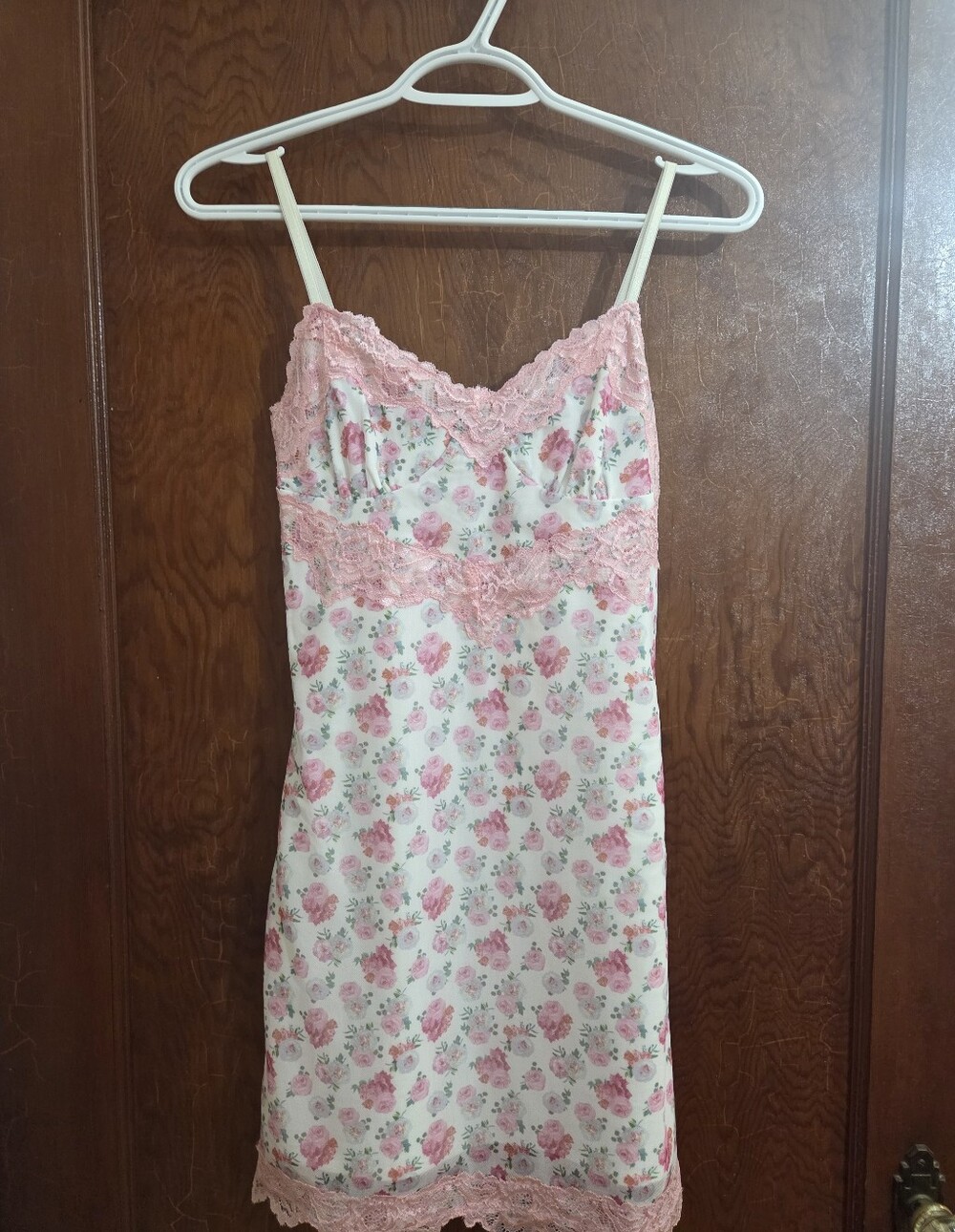 Tiger Mist pink floral lace mini DRESS size S